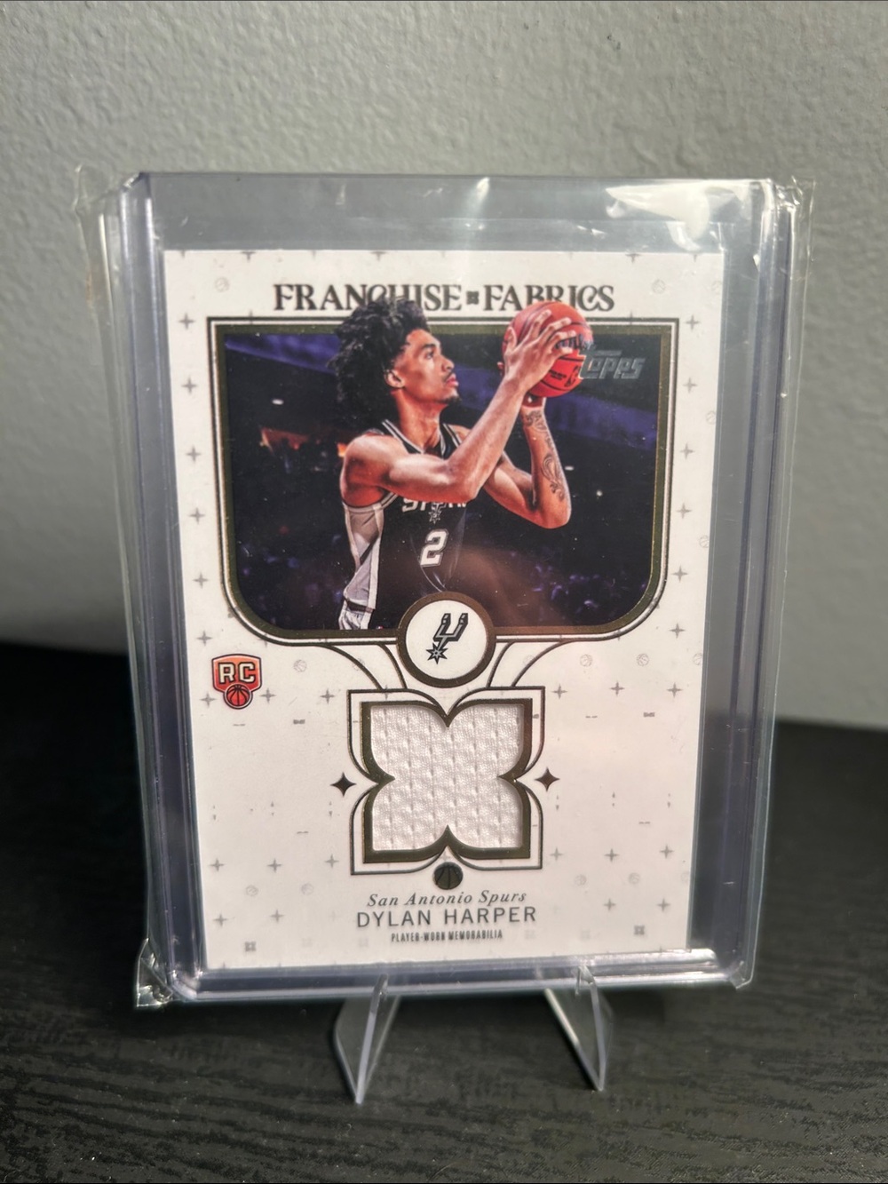 Franchise Fabrics Dylan Harper Rookie Patch Card Topps San Antonio Spurs NBA